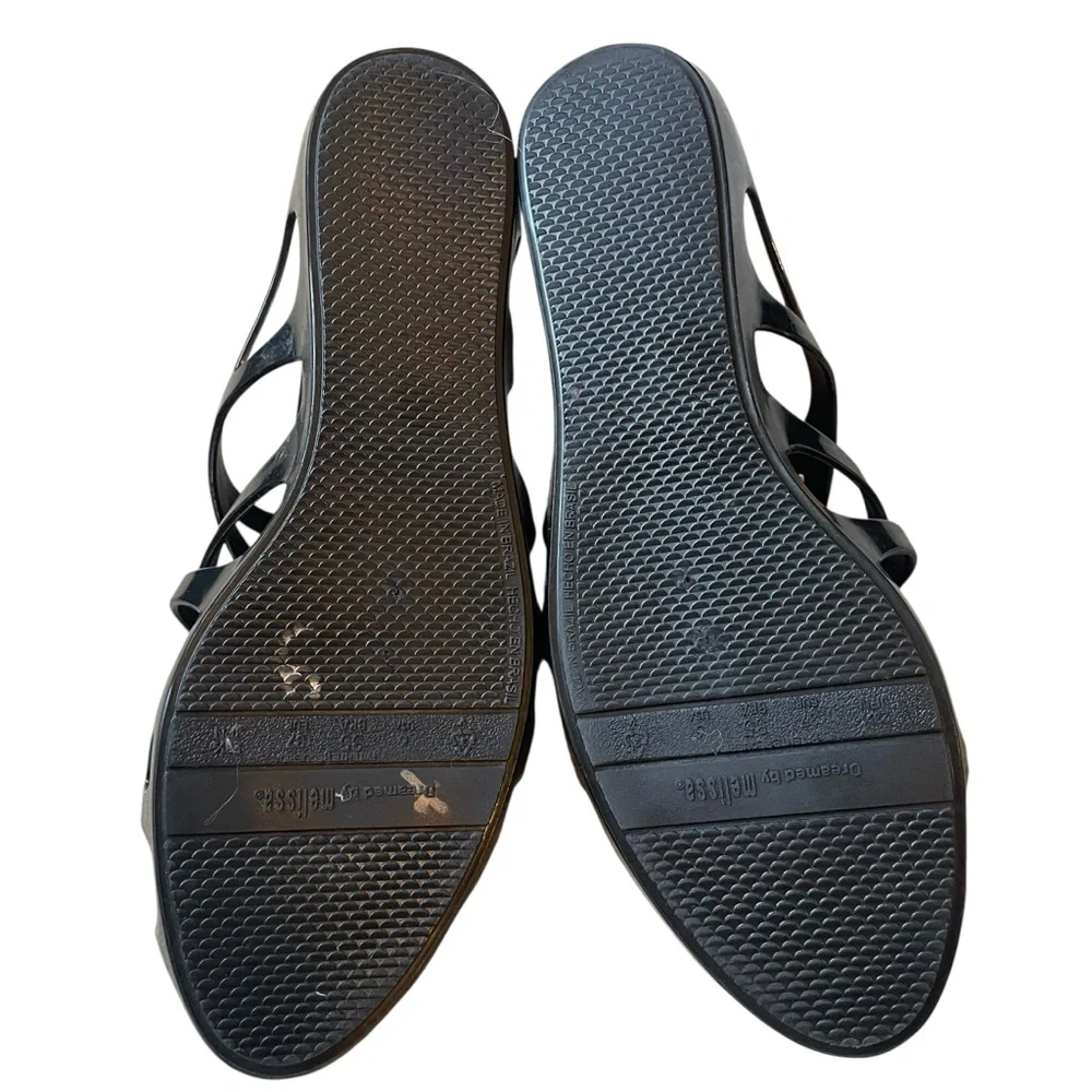 Mel‎ Melissa x Forever 21 Dreamed Jelly Sandals Buckle Crisscross Black Size 6